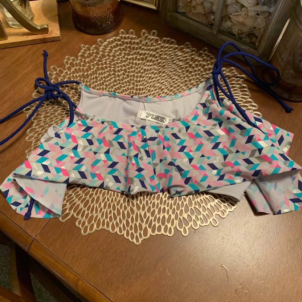 PINK VICTORIA’S SECRET flounce swim top - Picture 1 of 3